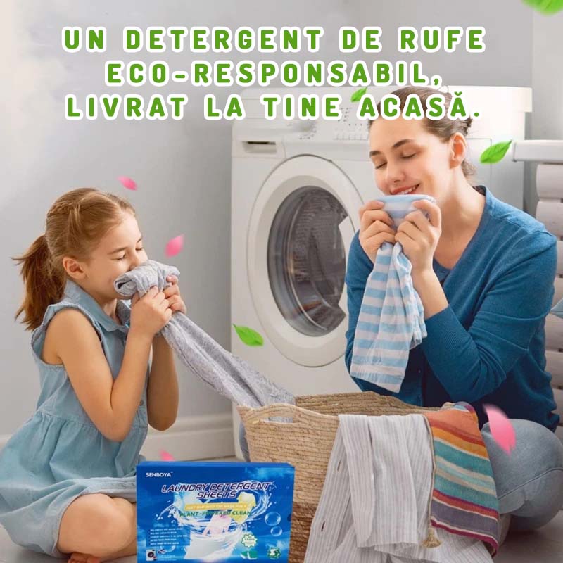 Set 60 foi de detergent EcoWash® pentru spalarea rufelor intr-un mod mai eficient si ecologic